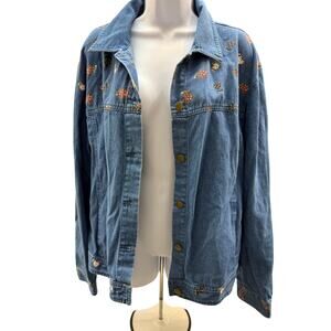 Mandal Bay Tops for women  Vintage denim 90s 100% cotton  button down SZ 2XL